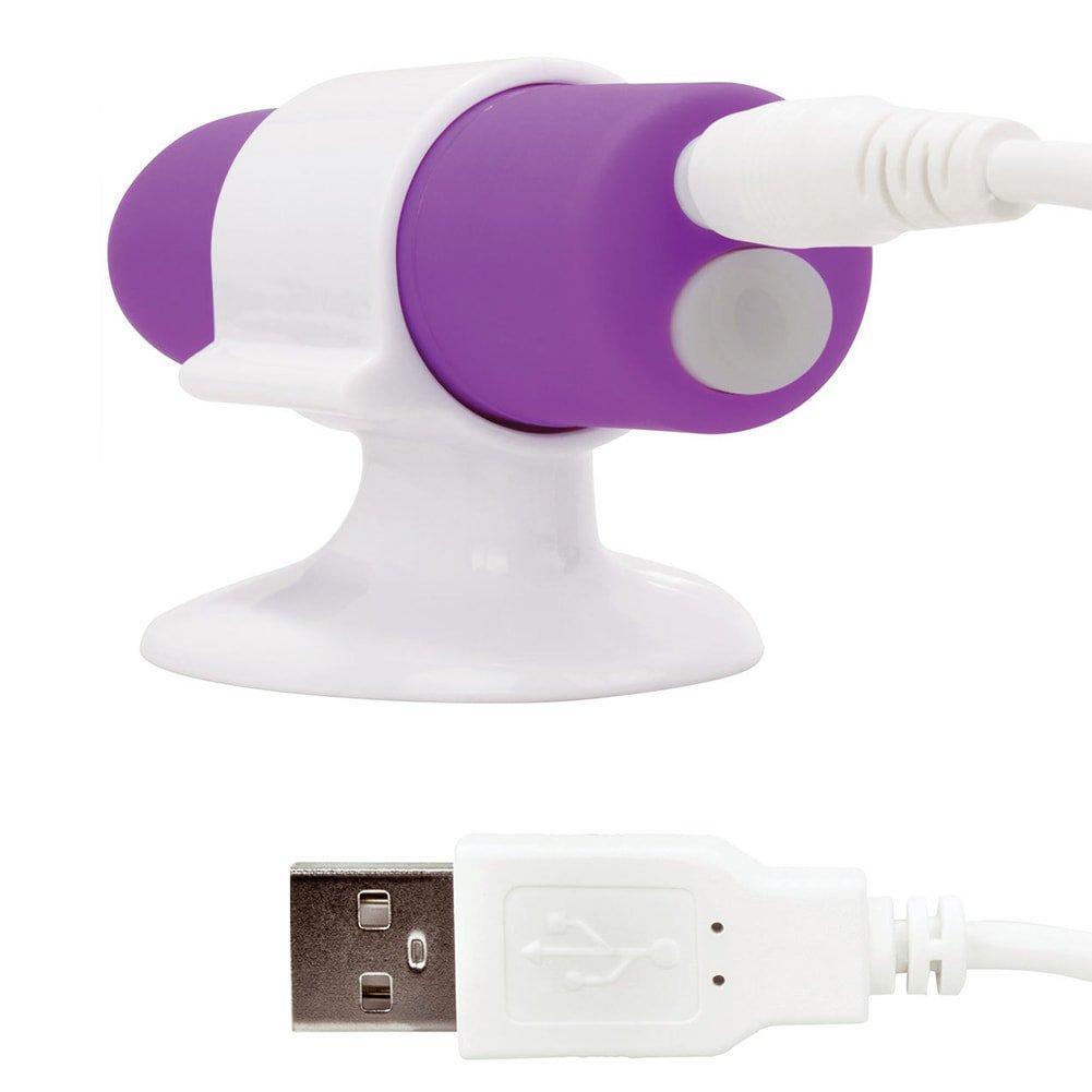 Purple Vibrating Bullet With Charger Plugged In