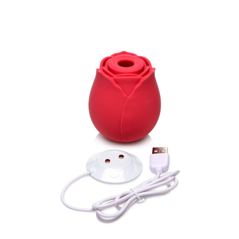 photo of the rose sex toy sitting on it&