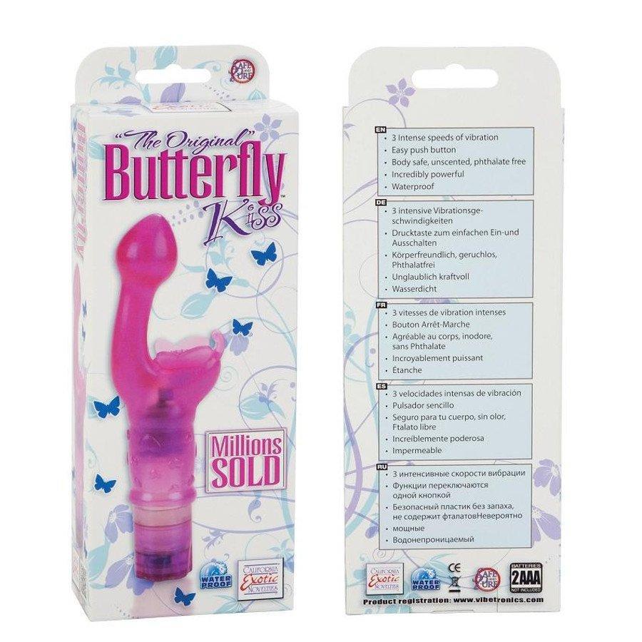 Boxed packaging for the original butterfly kiss vibrator