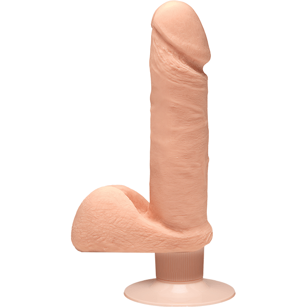 The D Perfect D 7 Inch Vibrating Realistic Dong With Balls - Vibrators