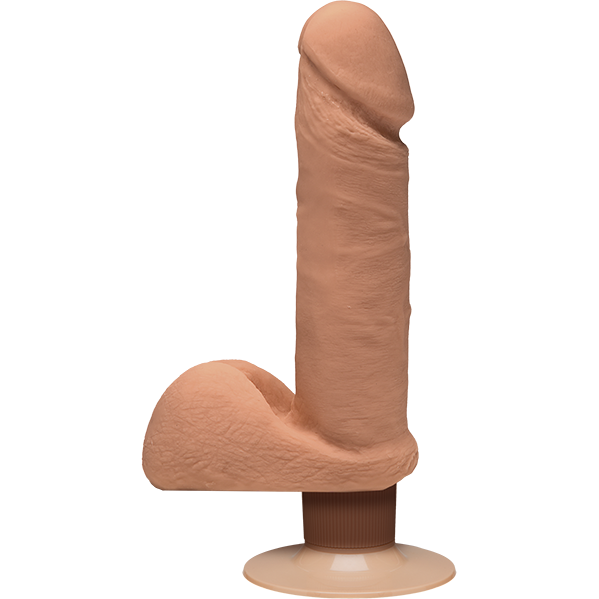 The D Perfect D 7 Inch Vibrating Realistic Dong With Balls - Vibrators