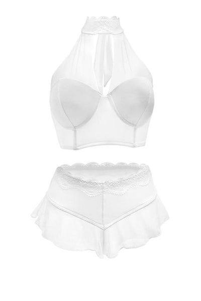 Ruffled Mesh High Waist Lingerie Set - Sizes Small-3x Available - Lingerie