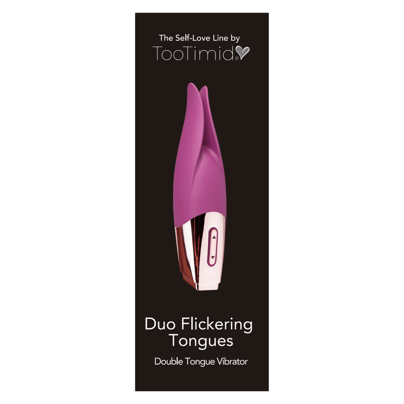 Double fluttering tongue vibrator in TooTimid Self-Love Line packaging