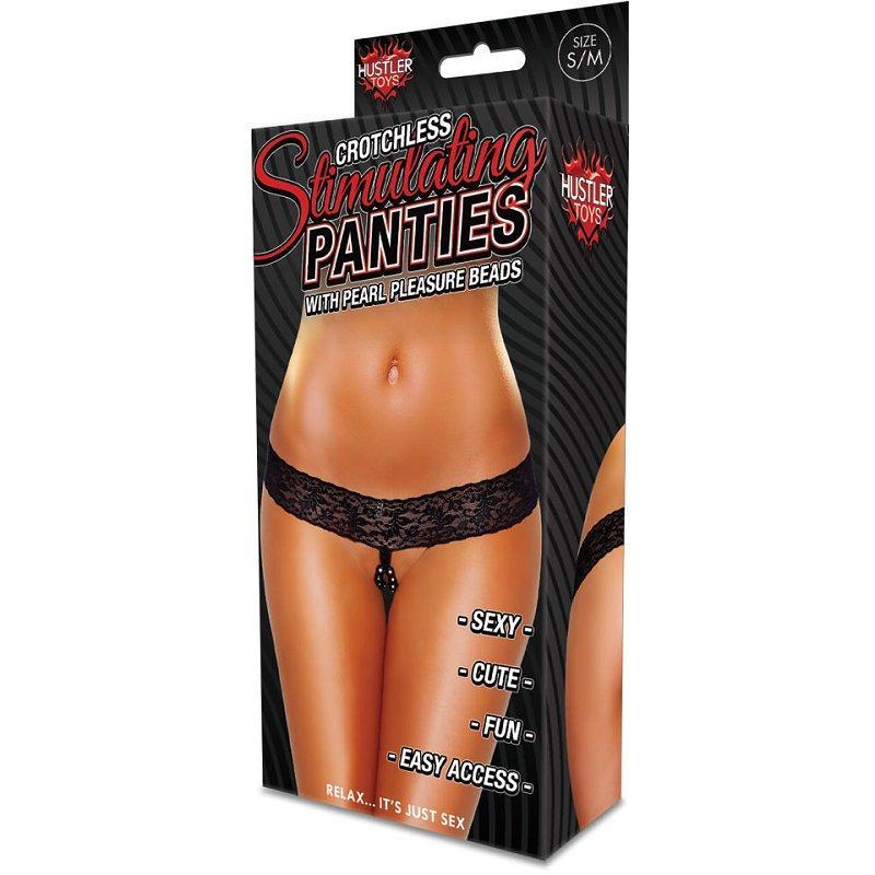 Hustler Crotchless Stimulating Panties - Lingerie