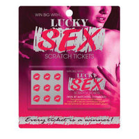 Box containing lucky sex scratch tickets