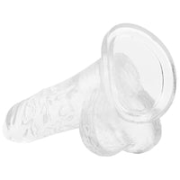 Clear 4 Inch Suction Cup Dildo With Balls - Dildos
