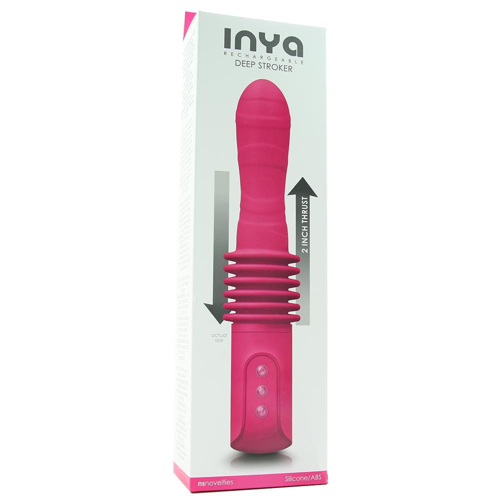 INYA Rechargeable Silicone Deep Stroker - 2 Inch Thrust! - Vibrators