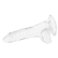 Clear 4 Inch Suction Cup Dildo With Balls - Dildos