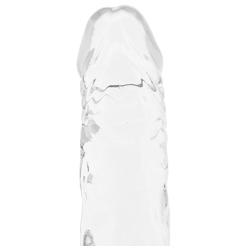 Clear 4 Inch Suction Cup Dildo With Balls - Dildos