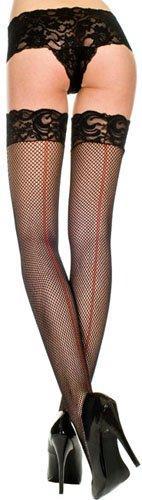 Black Fishnet Thigh High - One Size Available - Lingerie