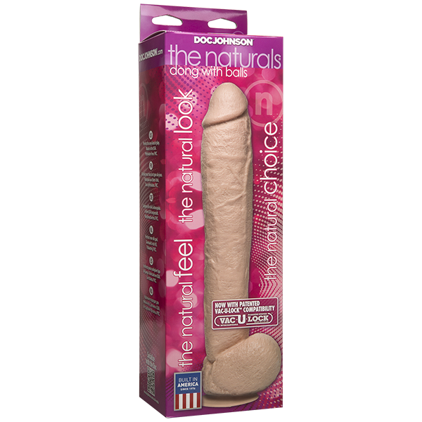 12 Inch Natural Dong with Balls - Dildos