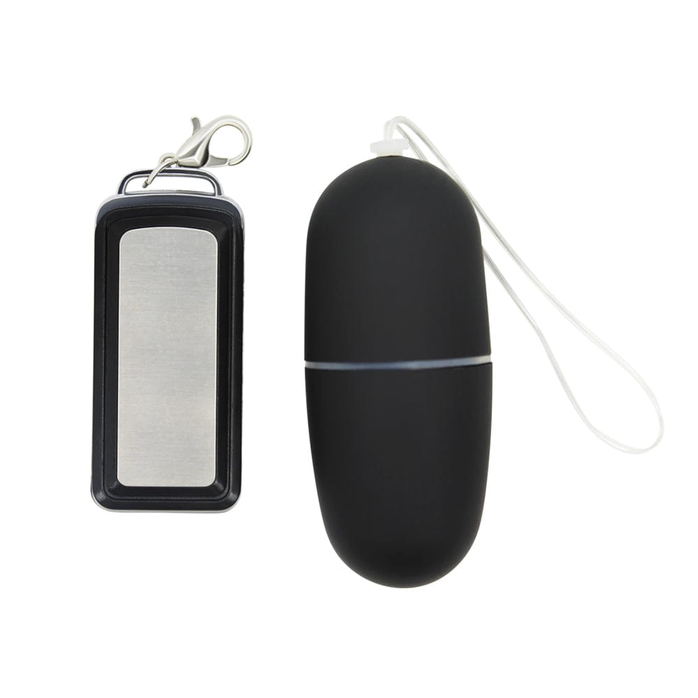 Image of black vibrating power egg with remote