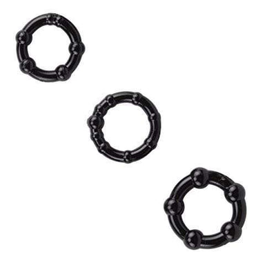 Set of 3 Beaded Cock Rings - 