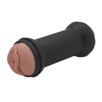 Image of the masturbator slightly turned to the side, showing the pussy end.