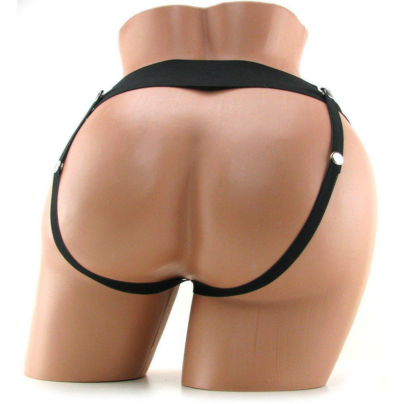 Black sex harness shown on mannequin