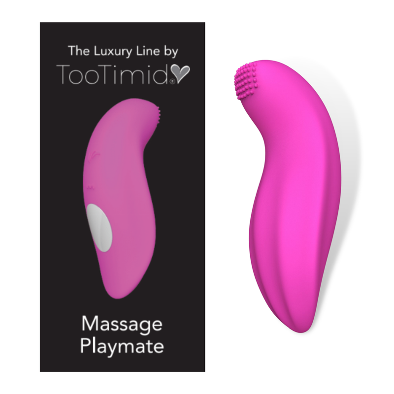 Photo of the clit vibrator next to its product packaging.