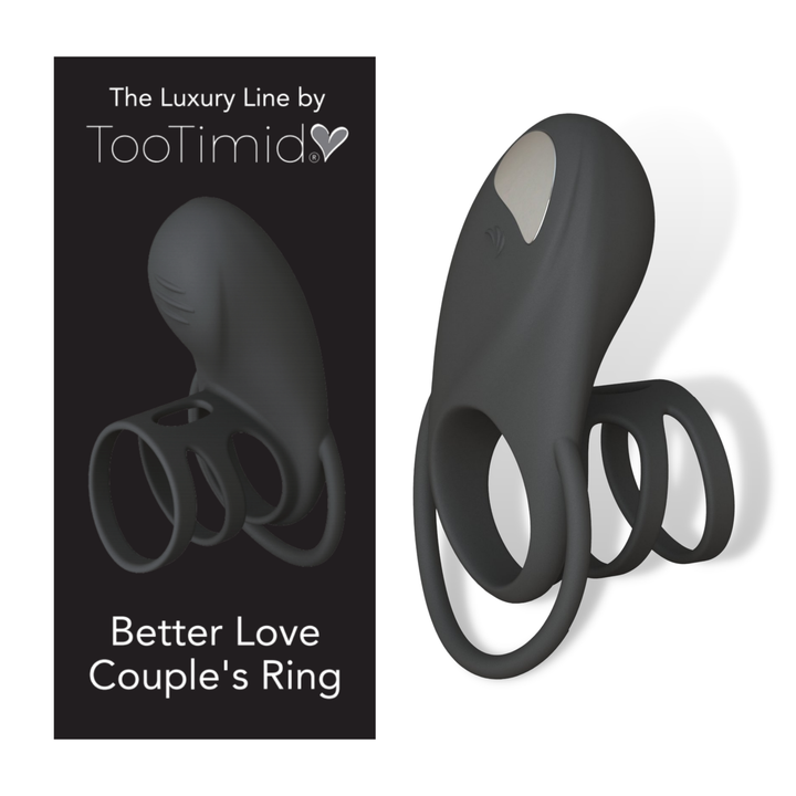 Photo of the cock ring next to its product packaging.
