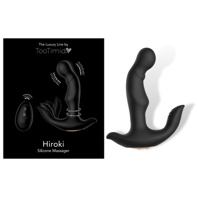 Photo of the prostate massager next to its product packaging.