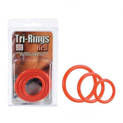 Tri-Rings - Red - Male Sex Toys