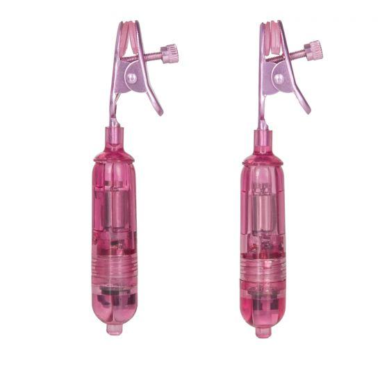 One Touch Micro Vibrating Nipple Clamps - Bondage