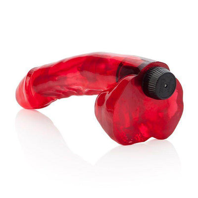 Red realistic vibrating dildo