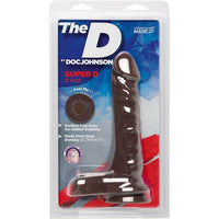 The super D dildo shown in plastic packaging