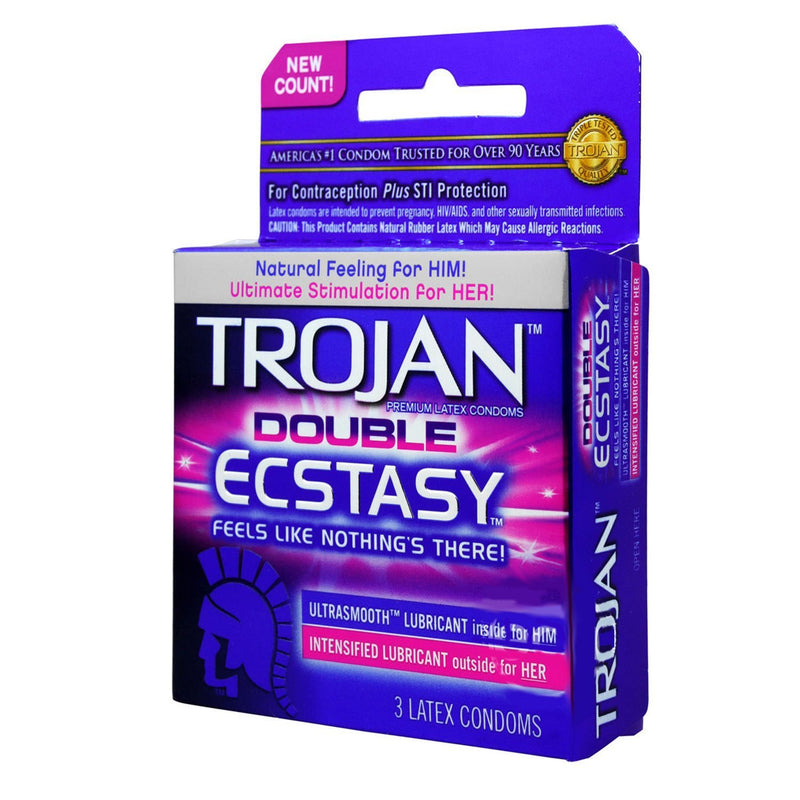 Trojan Double Ecstasy Condoms - 3 Pack - Condoms