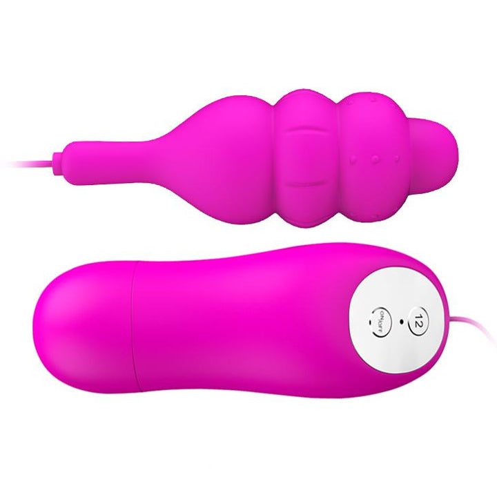 a sideways photo of the vibrating bullet and the wired 12 function remote